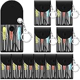 Jutom 10 Set Mini Screwdriver Keychain Set Bulk Includes 3 Mini Screwdrivers in a Portable Pouch with Snap with Hook Bulk Adult Men Employee Coworkers Gifts for Birthday Tool Party Favors Prize