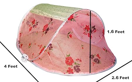 Healthy Sleeping Foldable Polyester Baby Portable Mosquito Net (Pink)