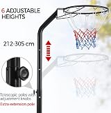 Yaheetech Netball Stand and Post Adjustable Hoop 212-305 cm 38 cm Dia view 6