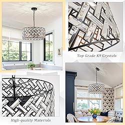 Crystal Ceiling Light Black Modern Chandelier