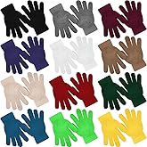 Toulite 36 Pair Adult Winter Gloves Bulk Warm Knitted Magical Gloves Stretchy Solid Color Mittens for Men Women Homeless