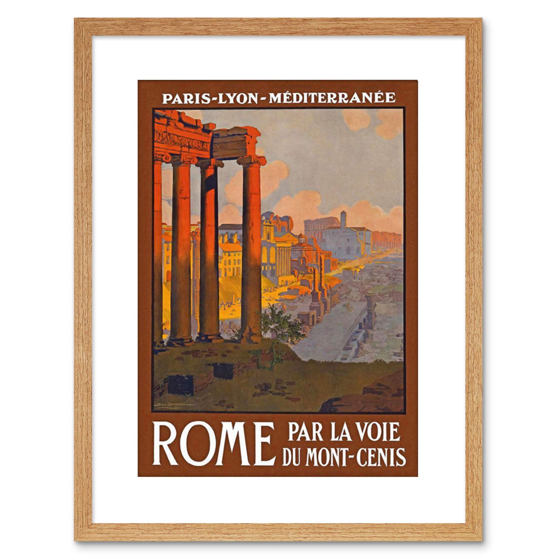 Wee Blue Coo 9x7 '' RUIN FORUM ROME VINTAGE FRAMED ART PRINT PICTURE MOUNT PHOTO F97X1307