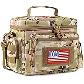 ATRIPACK Lunch Box for Men, Tactical Lunch Bag MOLLE Webbing Leakproof Insulated Large Lunch Cooler Women Adult Meal with Adjustable Shoulder Strap Durable Lunch Pail (Camo-Brown)