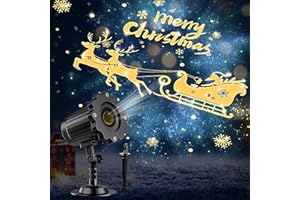 NAGUDENFO 3D Dynamic Christmas Projector Lights Outdoor Indoor-2025 Upgrade Santa in Sleigh Christmas Decorations,Waterproof Holiday Projector Lights for Window Ground Roof Wall Yard Xmas Decor