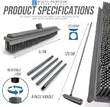 TDBS Rubber Broom with 120cm Handle, 31cm Wide Head with Squeegee view 3
