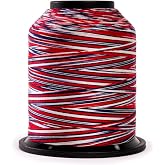 Finesse Variegated Thread | 100% Polyester, 3ply, 50wt | 1100yds Stackable Thread Cones for Quilting and Sewing&hellip; (Firework)