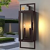 Lawyettle 𝟐𝟏.𝟒𝟔𝐈𝐍 Oil Rubbed Bronze Outdoor Wall Sconce, Large Exterior Lighting Fixtures 2-Light, Waterproof Dusk to D