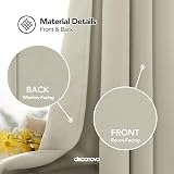 Deconovo Room Darkening Curtains Thermal Insulated 55 x 114 Beige Eyelet view 5