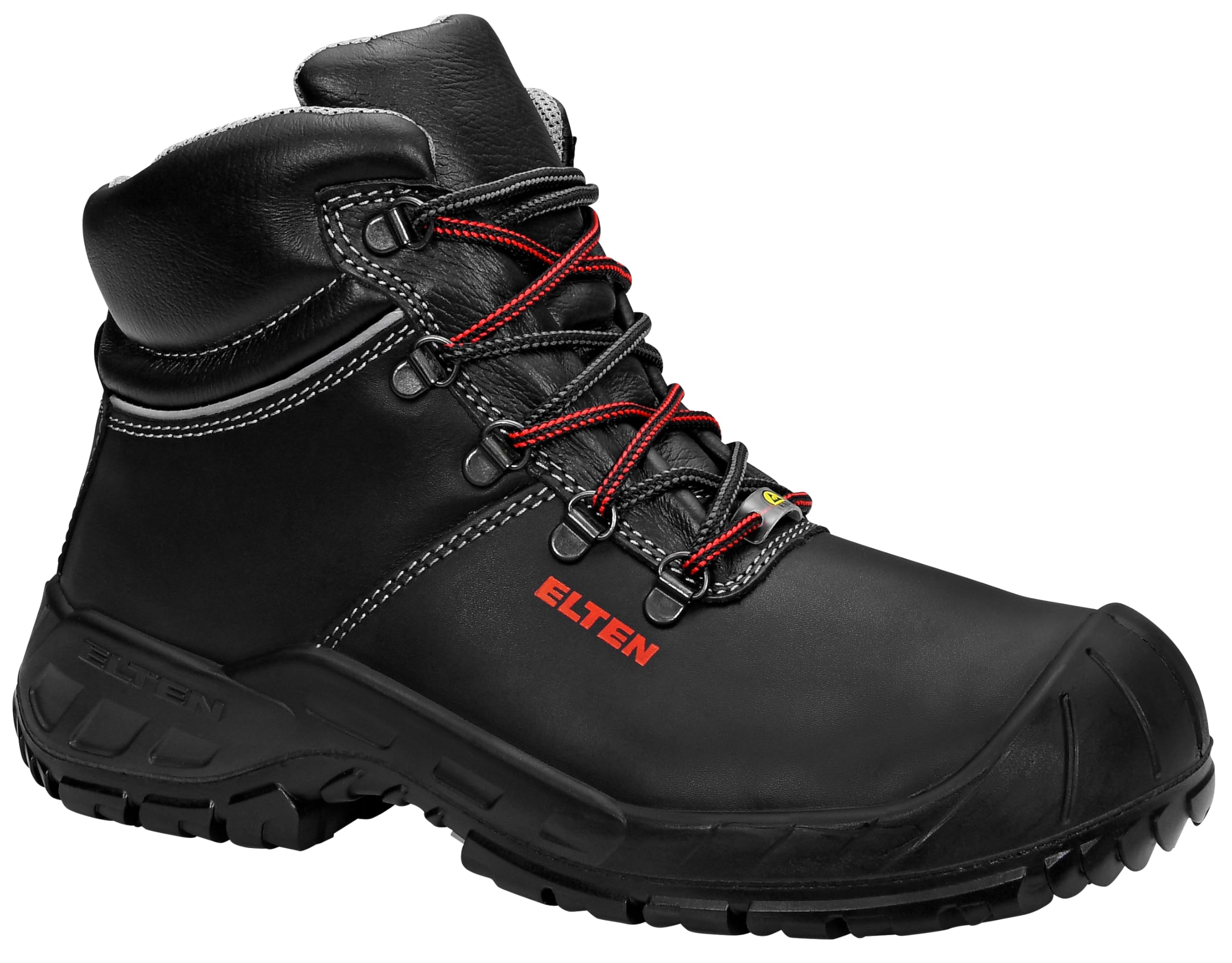 Elten 765861-45 Safety Boots "Renzo XW Mid" ESD S3, Size 10.5, black/red