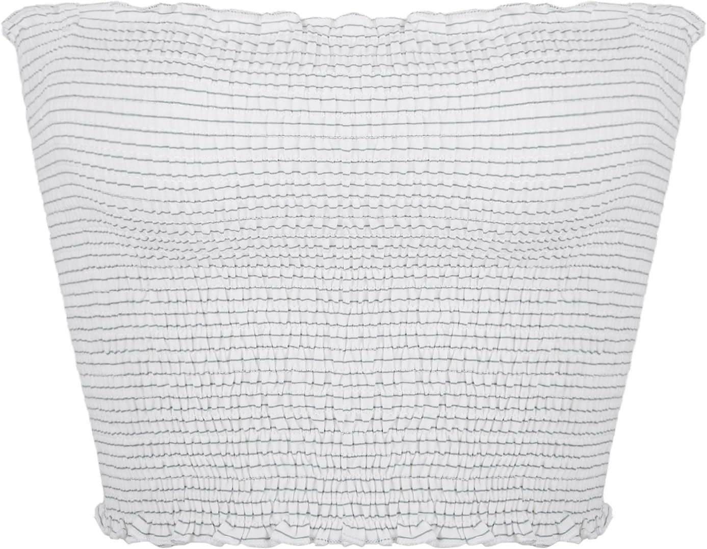 Sweetbei J Womens Strapless Pleated Summer Sexy Bandeau Tube Crop Tops