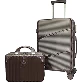 World Traveler Highways 2-Piece Hardside Carry-On Spinner Luggage Set - Brown