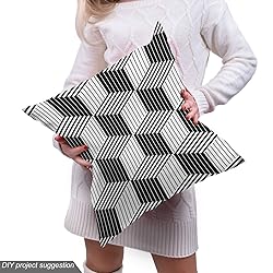 Lunarable Black and White Fabric by The Yard, 3D