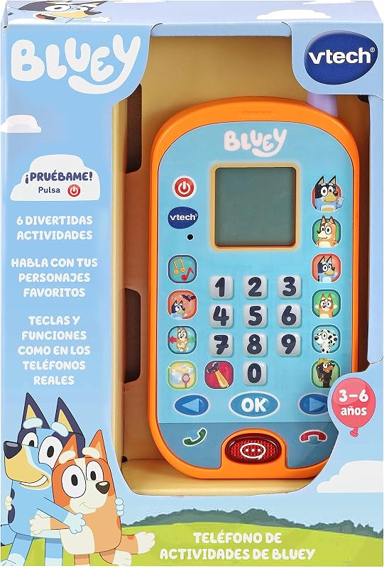 Atividades de VTech - Bluey Telefone, Smartphone Educacional, Aprenda números, cálculo, lógica e memorização, Brinquedo para crianças +3 anos, Versão ESP (80-554622)