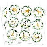 SWYOUN 180PCS Let's Get Wild Party Stickers Baby Shower Party Wild One Decorations Candy Sticker Birthday Party Supplies