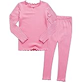 VAENAIT BABY 6M-12Y Infant Kids Toddler Junior Girls Soft Comfy Modal Tencel Shirring Sleepwear Pajamas 2pcs Set