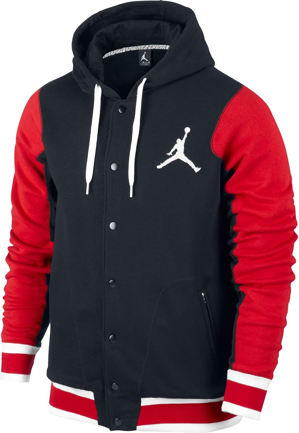 jordan varsity jacket red and black