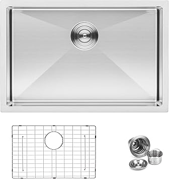 Bai 1247 Stainless Steel 16 Gauge Kitchen Sink Handmade 27 Inch