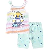 Nickelodeon Baby Shark Girls 2-Piece Tank Top and Bike Shorts Set for Toddlers
