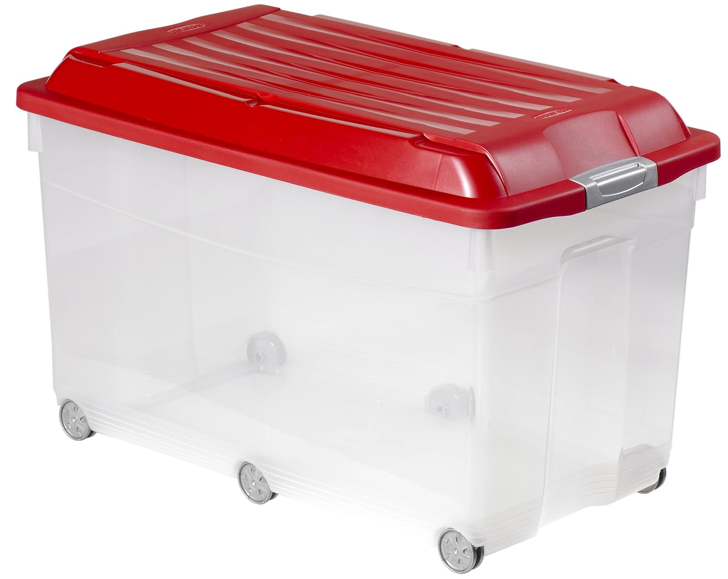 Amazon.de Curver 176531 Jumbo Box 90 L transparent + Deckel rot