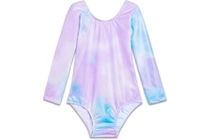 TENVDA Girls Leotards for Gymnastics Outfits Sparkle Kids One-Piece Colorful Dancewear Size 2-12 Years Old