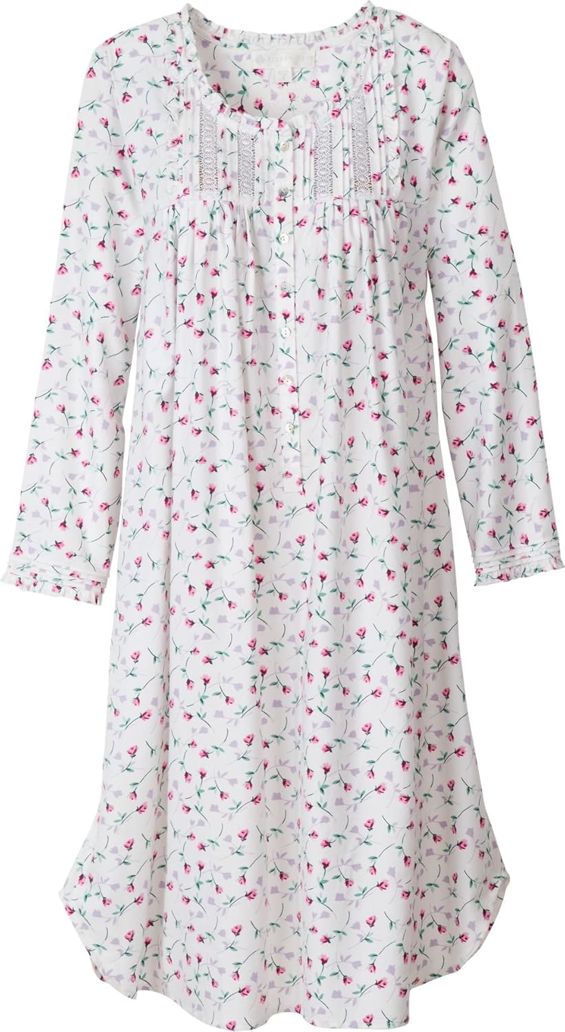 Eileen West Women Women's Winter Blossom Flannel Nightgown XL Floral at