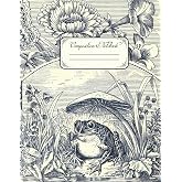 Composition Notebook: Vintage Frog and Fairies - College Ruled, 140 pages, 8.5 x 11