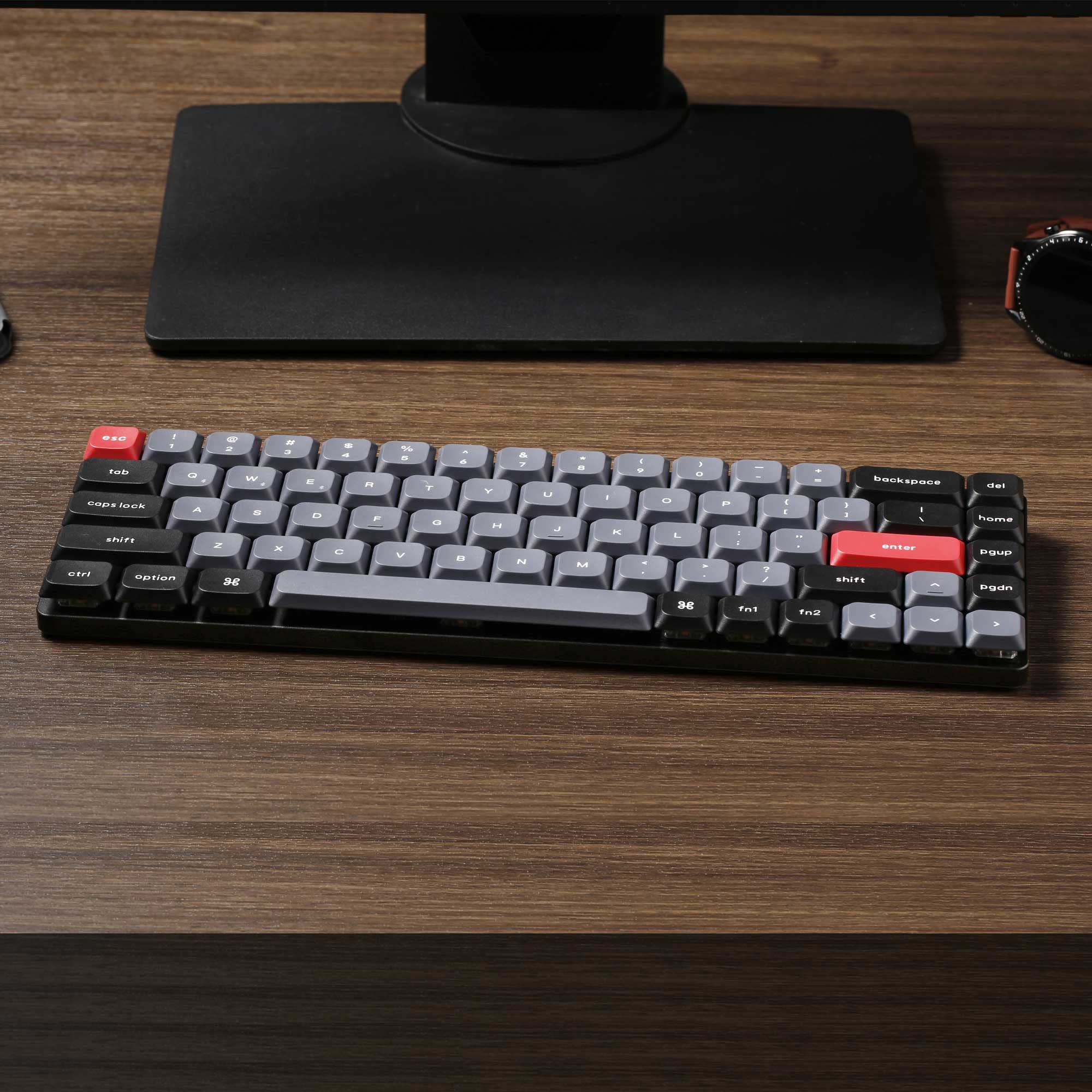 Keychron K7 Pro QMK/VIA Ultra-Slim Hot-swappable Wireless Bluetooth Custom Mechanical Keyboard, 65% Layout Programmable Macro RGB Backlight with Low-Profile Gateron Brown Switch for Mac Windows Linux
