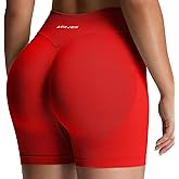 Aoxjox Seamless Biker Shorts for Women Impact Hidden Scrunch Low Waisted Athletic Yoga Short 3.5"/4.5"/5"/6"