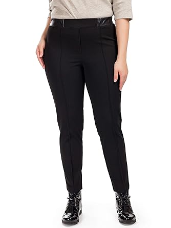 FEMME Elegante Schwarze Damen-Hose mit elastischem Hosenbund für Büro und Freizeit Herbst und Frühling