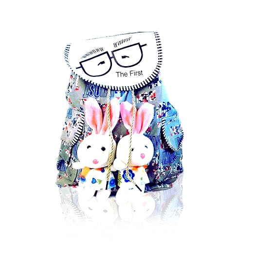 Jhalak Cute Teddy Couple College Bags (Light Blue)