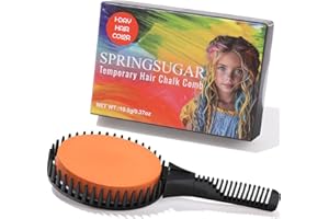SPRINGSUGAR Orange Temporary Hair Chalk Comb, Washable Hair Color Dye for Girls Kids Adults Birthday Halloween Christmas Cosplay Festivals Hair DIY Party
