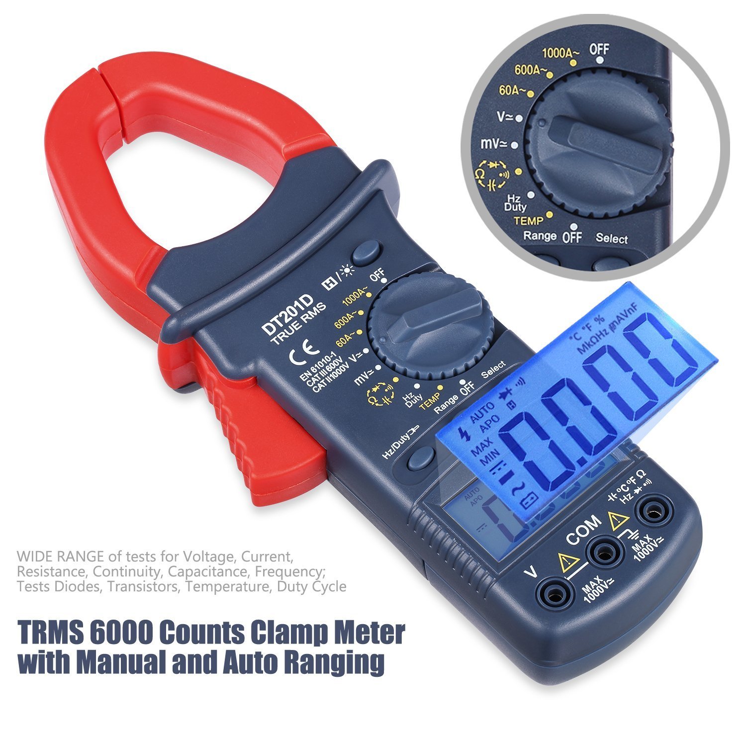 AstroAI Digital Clamp Meter, TRMS 6000 Counts