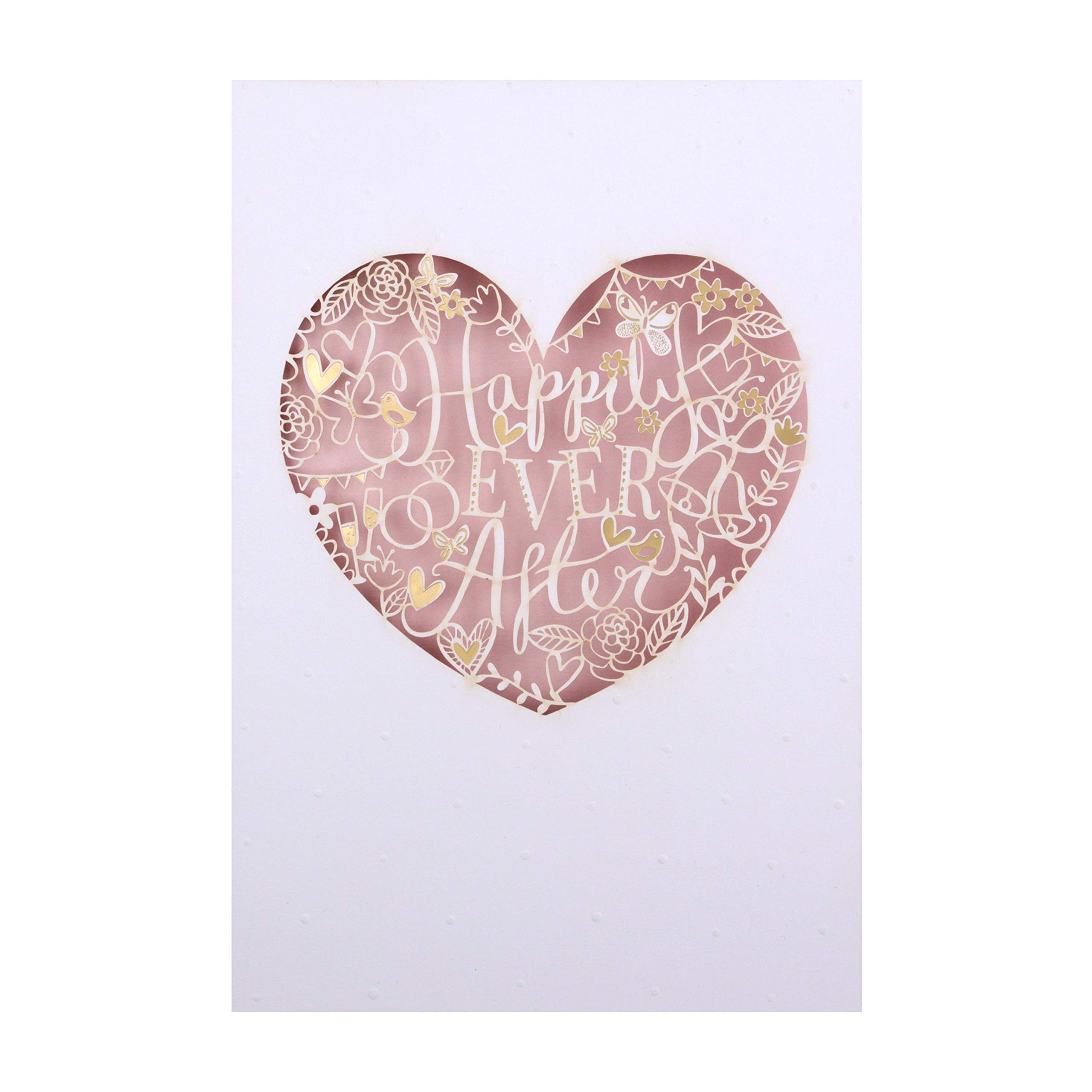 Hallmark Wedding Congratulations Card - Laser-Cut Text in Heart Design
