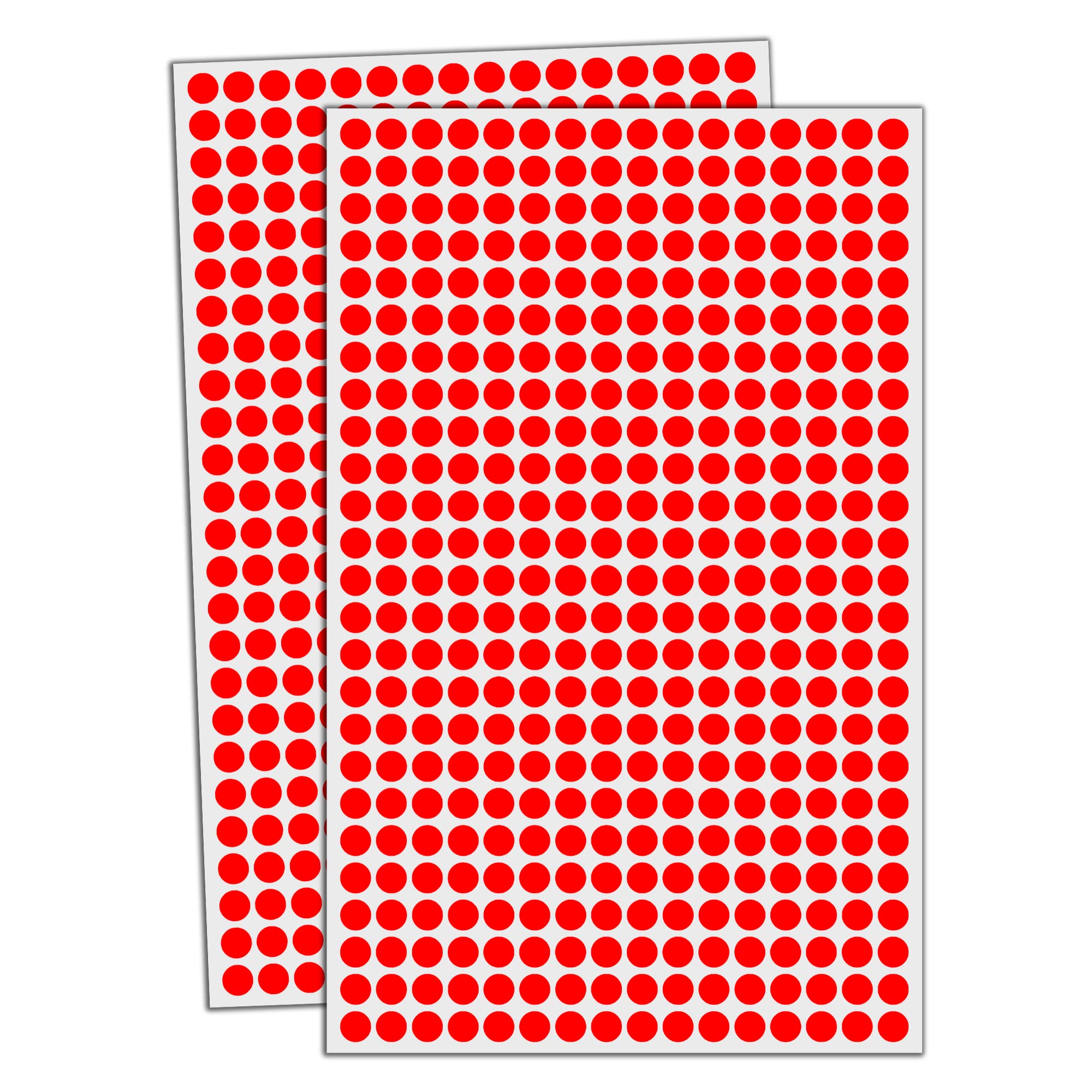 16000 Pack - 8mm Coloured Dot Stickers Sticky Labels - Red
