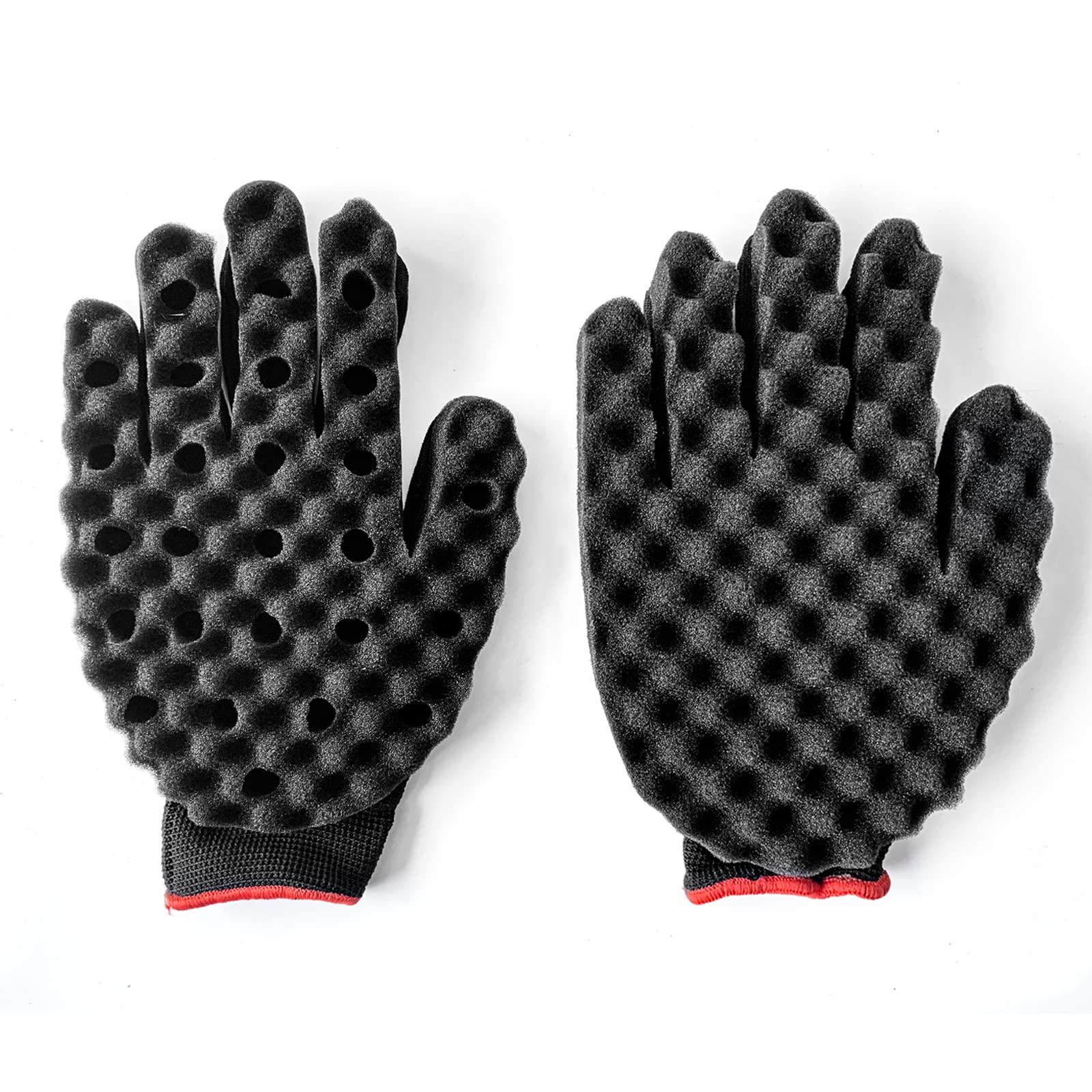 WOSO Hair Sponge Brush, Long and Short Gloves, Curls Coil Magic Mitts, Twist Afro Braid Style Dreadlock Curling Tool (Two Right Hands)