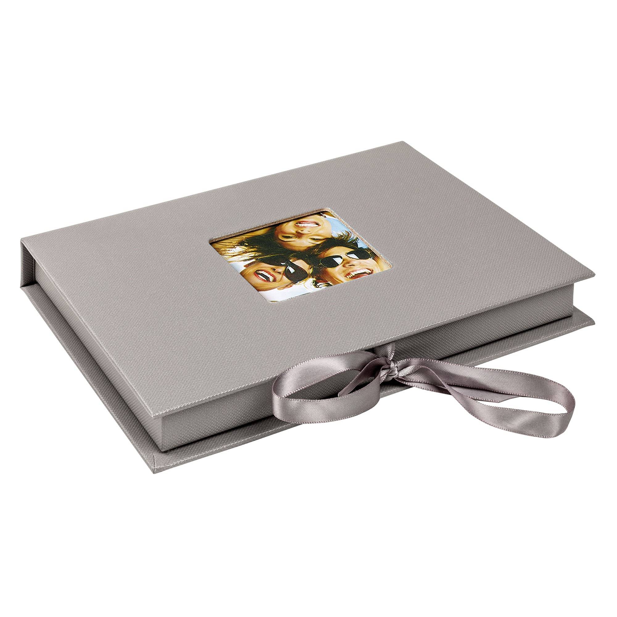 walther Design Storage Boxes Grey with Cover Cut-Out, Fun FB-112-X