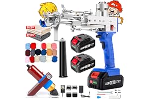 Riiai Cordless Tufting Gun Starter Kit, Wireless Tufting Gun with Carpet Trimmer-Cut Pile & Loop Pile Rug Tufting Gun w/ 2×4.0Ah Battery -200W Sharp Carpet Trimmer for Outdoor Use