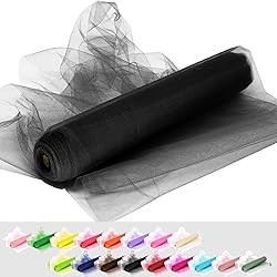 Black Tulle Fabric Rolls, 54 Inch by 10 Yards