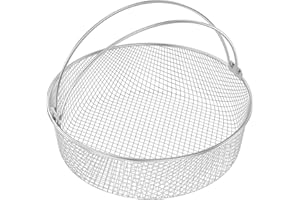 8 Inch Air Fryer Basket, Round Air Fryer Basket for 6QT to 8QT Airs Fryers Accessory, Stainless Steel Mesh Baskets with Folda