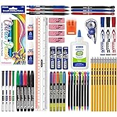BAZIC PRODUCTS 66-Piece Back to School Supplies Kit | Bundles writing, Coloring, Correction, Desk tools in, For school and office use
