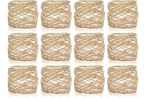 SHAFA IMPEX Napkin Rings, Metal Gold Round Napkin Rings Buckles for Table Decorations, Wedding, Dinner, Party, Set of 12
