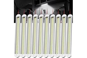 12v LED Interior Light Bar，CT CAPETRONIX 120LEDs 1500LM 8W DC 12 Volt led Strip Lights with ON/Off Switch，for Enclosed Cargo Trailer, Car RV Van Truck Lorry Camper Boat Caravan Motorhome (10Pack)