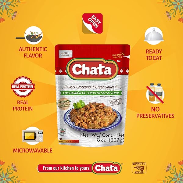 CHATA PORK CRACKLING IN SALSA VERDE, 8 OZ, PACK OF 1