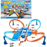 Hot Wheels Criss-Cross Crash Track​​​​ Set &amp; Car | Playset with 1:64 Scale Toy Car &amp;4 Intersections for Crashing, Powered by a Motorized Booster (Amazon Exclusive)