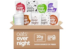 Oats Overnight Party Variety Pack - High Protein, High Fiber Breakfast Protein Shake - Gluten Free Oatmeal, Non GMO Oatmeal - Cookies & Cream, Coconut Cream Pie & More Flavors (8 Pack + Shaker Bottle)