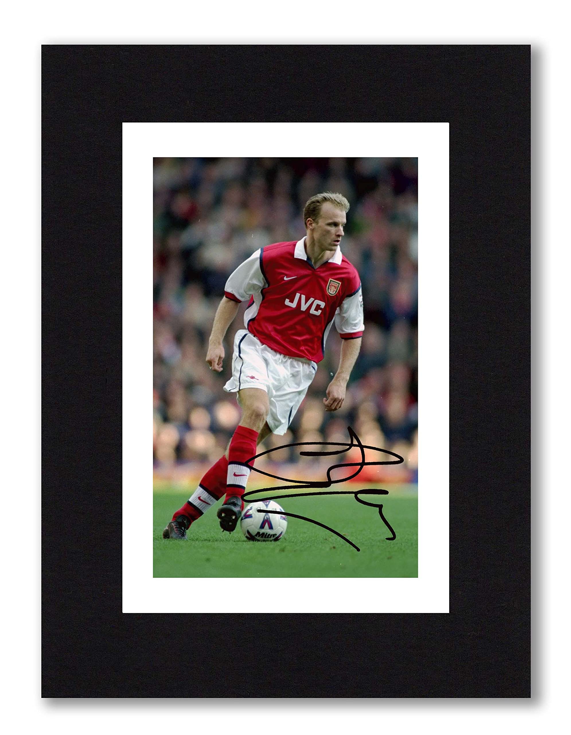 DENNIS BERGKAMP Signed Mounted Photo Print Pre Printed Signature Arsenal Autograph Gift, Ready To Be Framed, 8 x 6 Inches - 203.2 152.4 mm