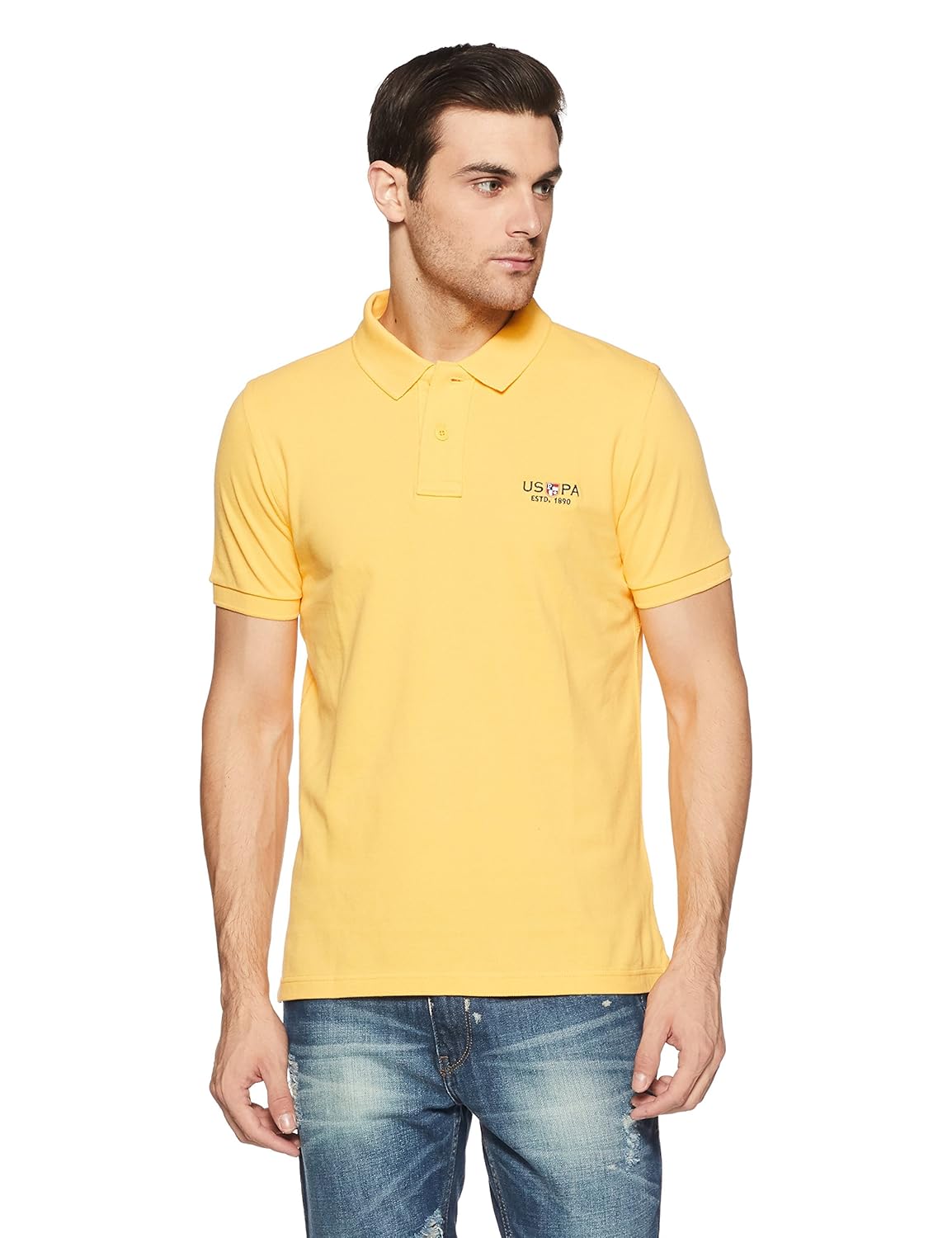 u.s. polo assn. men's solid regular fit cotton polo