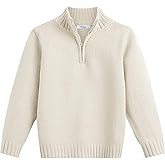 Arshiner Boy's Cable Knitted Sweater Half Zip Lightweight Casual Pullovers for Kids 3-12 Years