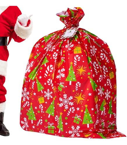 Bolsas De Regalo Gigantes Navideñas - Pack De 8, 90x110 Cm, Diseños Festivos, Para Regalos Grandes