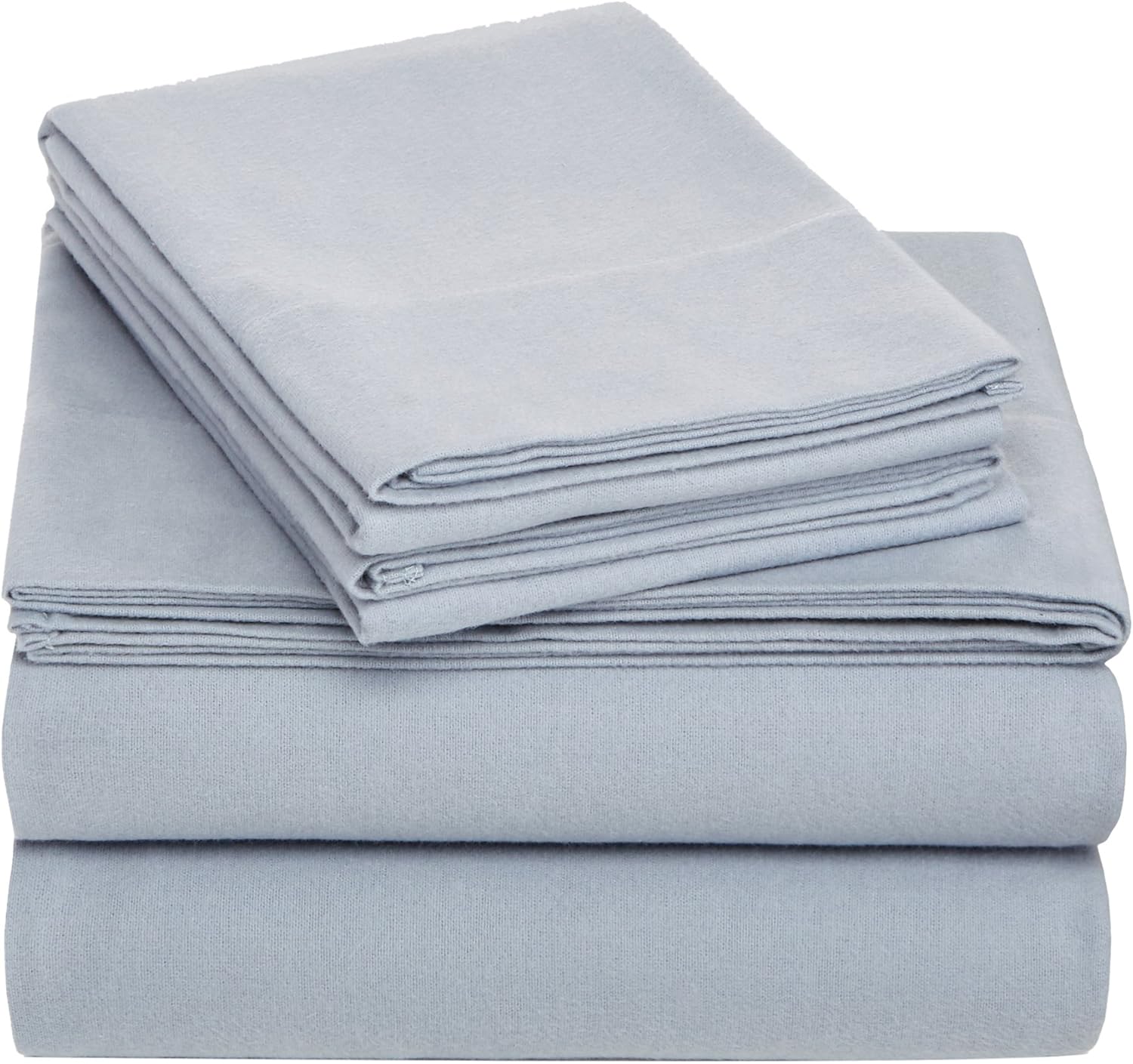 Pinzon Cotton Flannel Bed Sheet Set - Queen, Dusty Blue